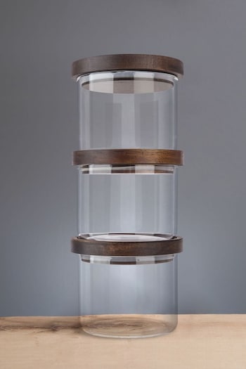 Artisan Street Set of 3 Clear Stacking Storage Jar Set (592976) | £35