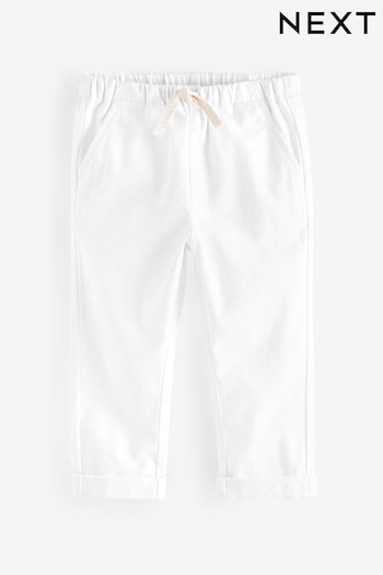 White Linen Blend Pull-On Trousers Desk (3mths-7yrs) (593162) | £8 - £10
