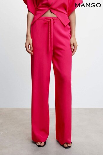 Mango Pink Flowy Straight-Fit Trousers (593170) | £36