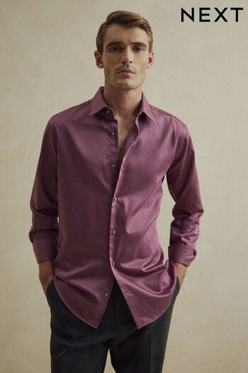 Dusky Pink Slim Fit Sateen Shirt (593305) | £30