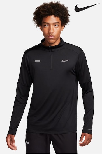 Nike swoosh Black Dri-FIT Element Flash Half Zip Running Fleeces (593334) | £80