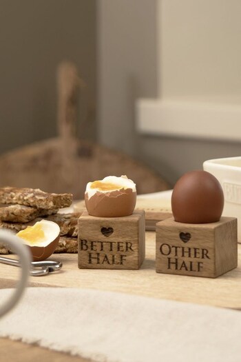 Scottish Made Better & Other Half Oak Egg Cups (593844) | £28