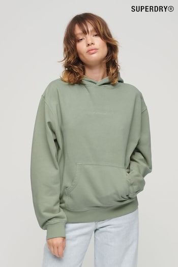 Superdry Green Micro Logo Embroided Loose Hoodie (594053) | £100