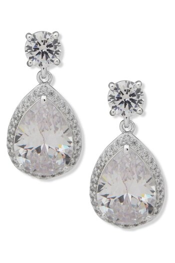 Anne Klein Ladies Silver Tone Jewellery Earrings (594083) | £28