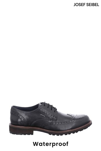 Josef Seibel Black Jasper Leather Waterproof Lace-Up Shoes (594139) | £110