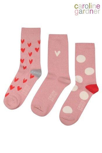 Caroline Gardner Pink Dainty Heart Socks (594336) | £14