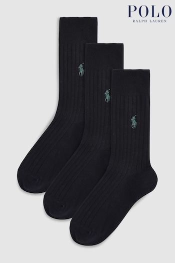 Polo Ralph Lauren Ribbed Crew Sock 3-Pack (594561) | £35