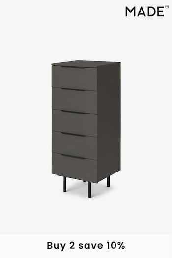 MADE.COM Graphite Grey Damien Tall Chest of Drawers (594685) | £349