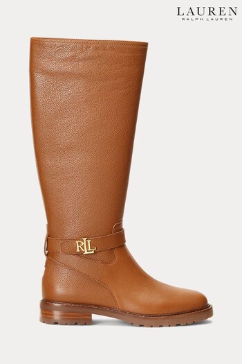 Lauren Ralph Lauren Hallee Tumbled Leather Tall Boot (594926) | £269