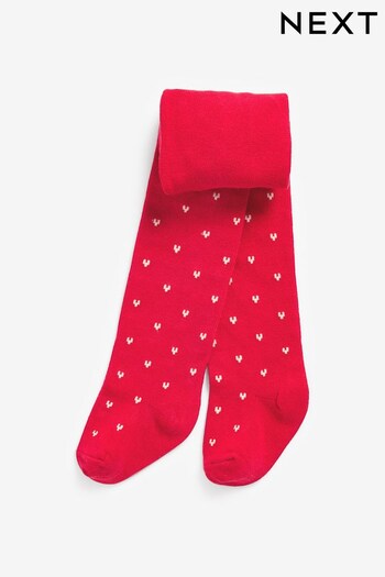 Red Christmas Pudding Baby Single Tights With Design (0mths-2yrs) (594981) | £5