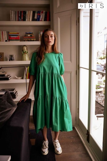By Iris Green Rosie Cotton Midi Dress (595123) | £165