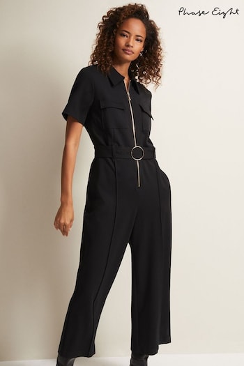 Phase Eight Polly Zip Black Jumpsuit (595149) | £110
