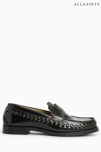 AllSaints Sofie Black Loafers (595192) | £199