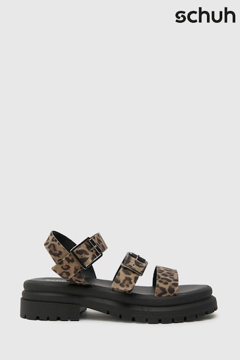 Schuh Tyla Leopard Chunky Sandals (595369) | £48