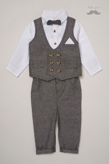 Little Gent Mock Shirt and Waistcoat Cotton 3-Piece Baby Gift Set (595572) | £34