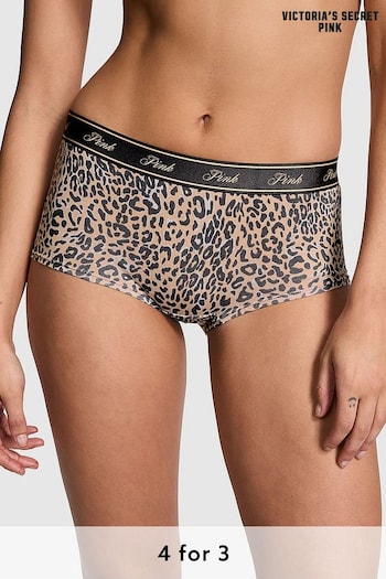 Victoria's Secret PINK Leopard Brown Short Cotton Logo Knickers (595581) | £9