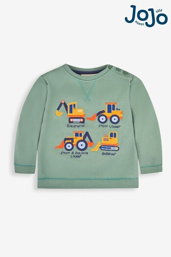 JoJo Maman Bébé Green Digger Applique Sweatshirt (595661) | £24