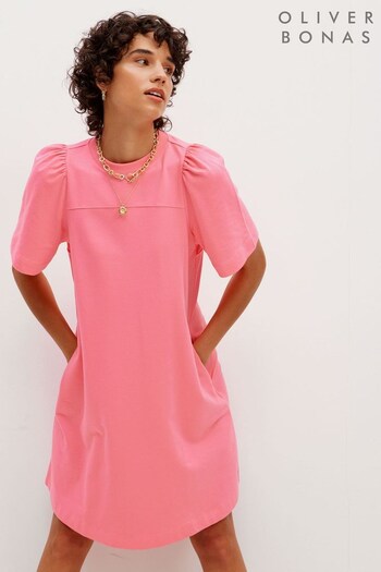 Oliver Bonas Pink T-Shirt Sweatshirt Mini Dress (595789) | £55