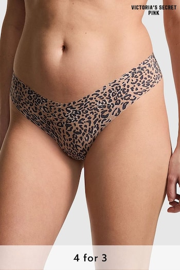 Victoria's Secret PINK Leopard Brown Thong No Show Knickers (595868) | £9