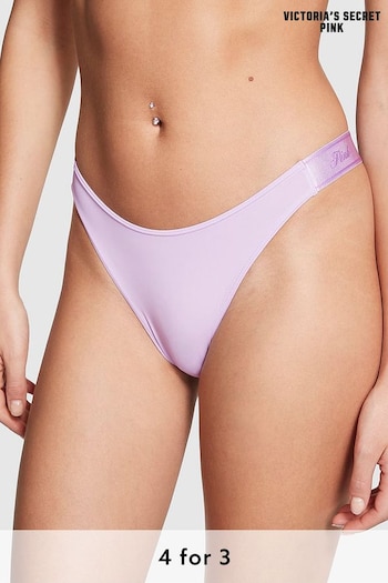 Victoria's Secret PINK Pastel Lilac Purple Thong Super Soft Logo Knickers (596023) | £9