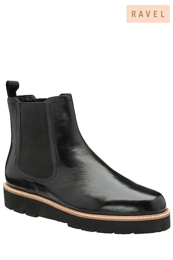 Ravel Black Leather Ankle Boots (596040) | £95