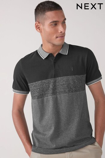 Charcoal Grey Colourblock Polo Shirt (596097) | £24