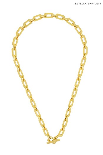The Edit by Estella Bartlett Gold Tone The Edit Collection Square Link T-Bar Necklace (596119) | £50
