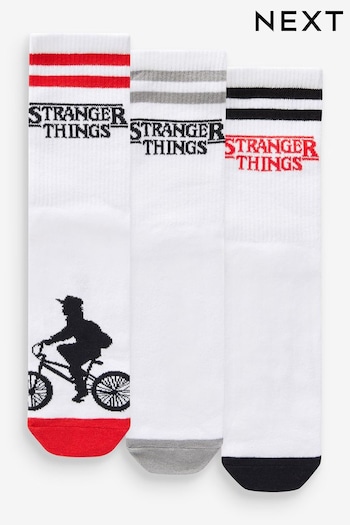 White/Red/Black Stranger Things Ribbed Ankle Socks 3 Pack (596437) | £12