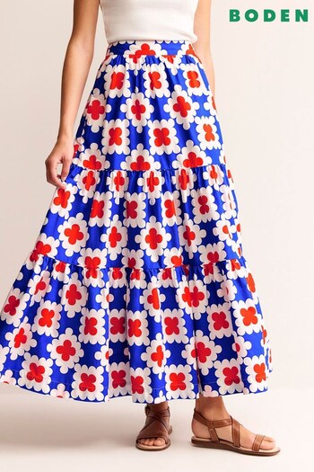 Boden Blue Lorna Tiered Maxi Skirt (596628) | £98