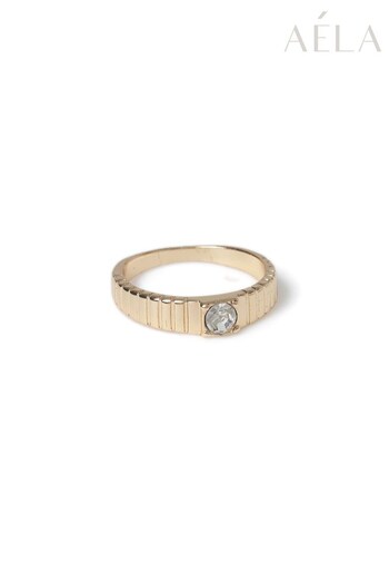 Aela Gold Tone Crystal Band Ring (596655) | £12.50
