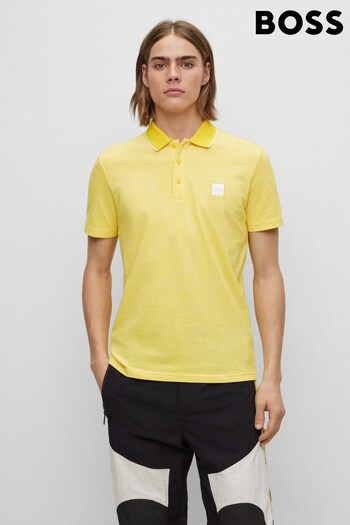 BOSS Yellow Oxford Pique Badge Logo Passenger Polo Shirt (596705) | £89