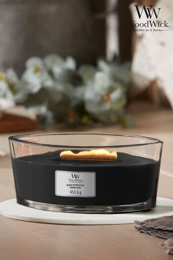 Woodwick Ellipse Scented Candle with Crackle Wick Black Peppercorn (596747) | £35