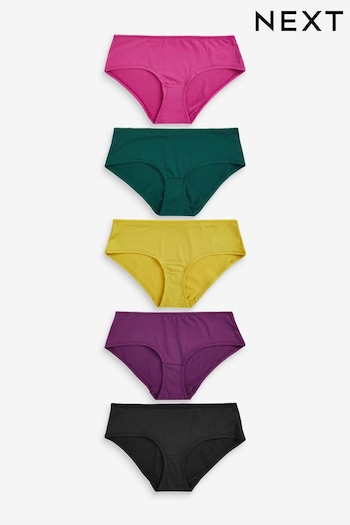 Purple/Green/Yellow/Black/Pink Short Microfibre Knickers 5 Pack (597005) | £14
