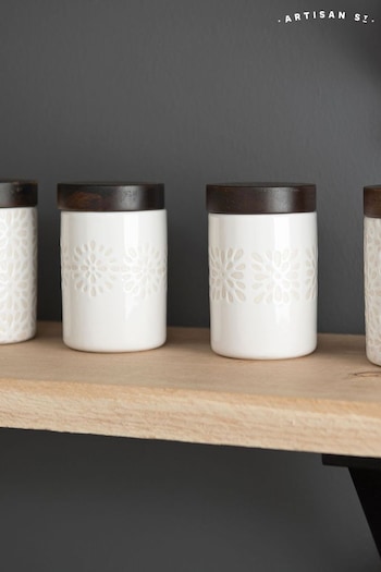 Artisan Street Set of 4 White Mini Storage Jar Set (597121) | £30
