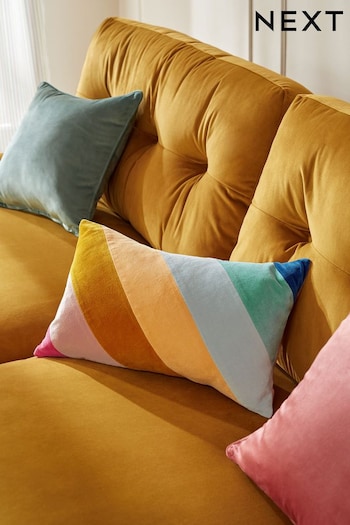 Multi Pastel 50 x 30cm Pastel Velvet Stripe Cushion (597274) | £18