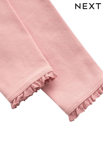 Pale Pink Lace Trim Leggings (3mths-7yrs) (597483) | £3.50 - £5.50