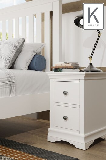 K Interiors White Colton 2 Drawer Bedside Cabinet (597820) | £175