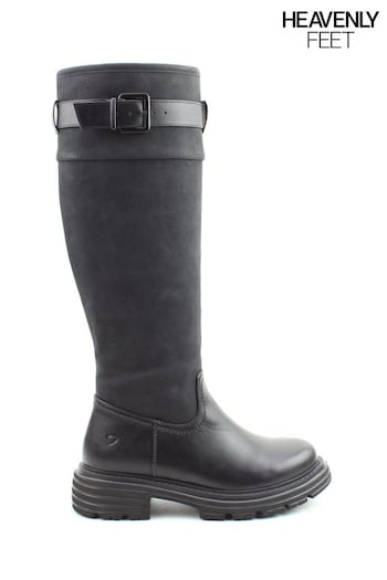 Heavenly Feet Ladies Vegan Friendly Tall Black Boots (598049) | £70