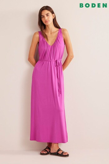 Boden Purple V-Neck Jersey Maxi Dress (598432) | £90