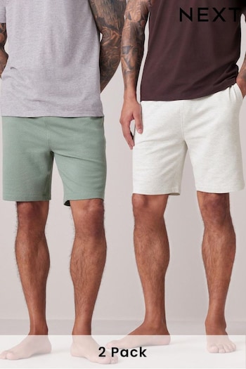 Grey/Sage Green Texture Lightweight Jogger Shorts comme 2 Pack (598512) | £27