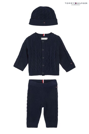 Tommy Hilfiger Newborn Blue cable Knit Giftbox (598824) | £90