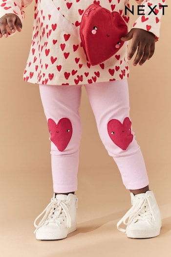Pink Heart Embroidered Leggings (3mths-7yrs) (599078) | £6 - £8