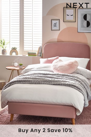 Opulent Velvet Blush Pink Matson Kids Upholstered Bed Frame (599180) | £275