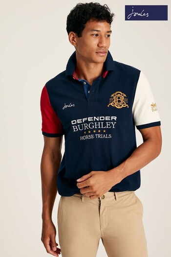 Joules Official Burghley Blue Polo Shirt (599244) | £59.95