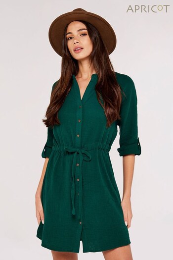 Apricot Green Tetra Tie Batwing Shirt Jersey Dress (599557) | £35