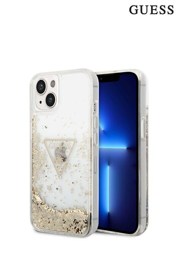 Guess iPhone 14 Plus Case - Liquid Glitter Case Triangle Logo (599634) | £33