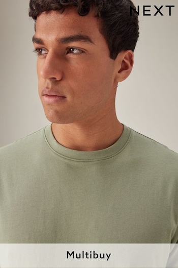 Green Sage Regular Fit Essential Crew Neck T-Shirt (599708) | £8