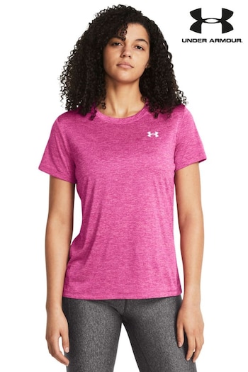 Under Marathon Armour Pink Tech Twist Crew Neck T-Shirt (599762) | £25