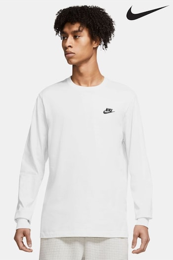 Nike White Club Long Sleeve T-Shirt (599814) | £28