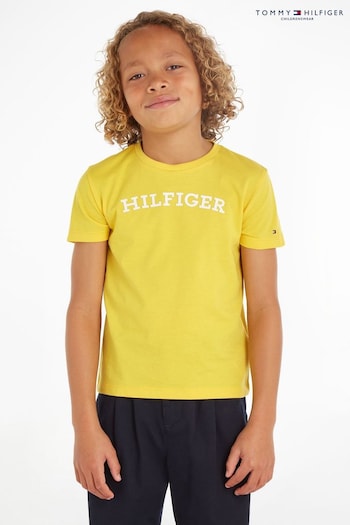 Tommy Hilfiger Girls Yellow Monotype T-Shirt (599836) | £20 - £25